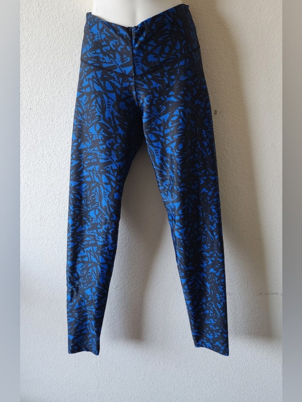 Bon Bon Up Colombian Leggings Blue Black Graffiti High Waist Size L